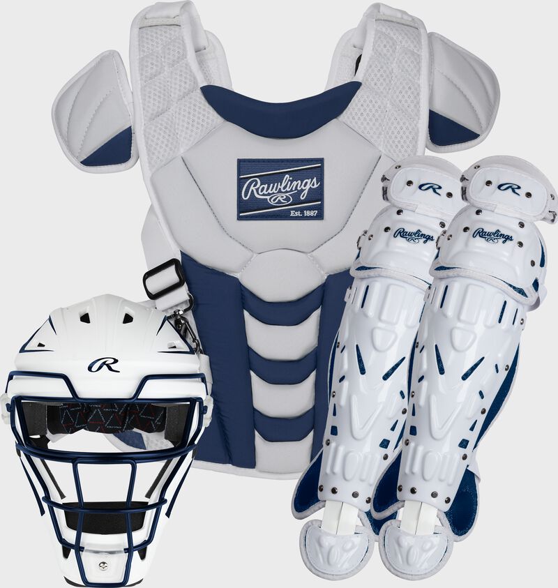 Rawlings Velo 2.0 Series  Softball Large Catchers Set - Navy/White