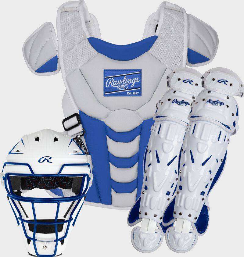 Rawlings Velo 2.0 Series  Softball Large Catchers Set - Royal/White