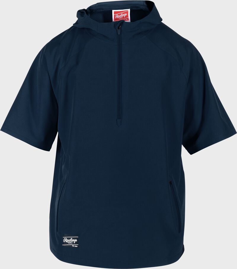 Rawlings Youth Colorsync Short Sleeve Hooded Jacket - Medium - Navy