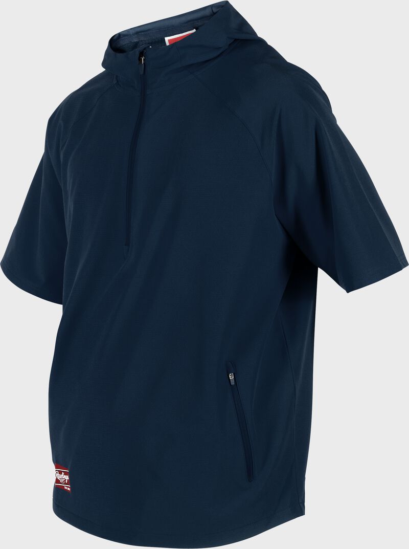 Rawlings Youth Colorsync Short Sleeve Hooded Jacket - Medium - Navy