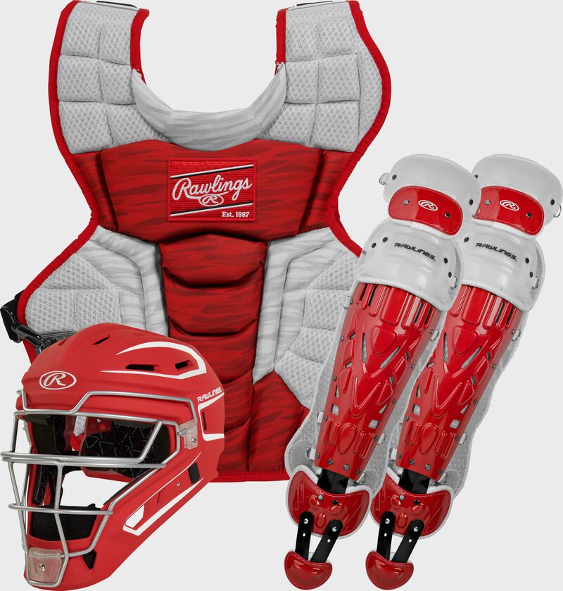 Rawlings Velo 2.0 Youth Catchers Set - Scarlet/White
