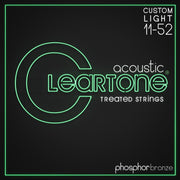 Cleartone Phosphor-Bronze Treated Acoustic Guitar Strings, Custom Light (11-52)