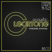 Cleartone 80/20 Bronze Treated Acoustic Guitar Strings, Custom Light (11-52)