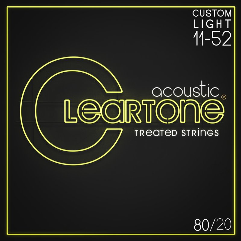 Cleartone 80/20 Bronze Treated Acoustic Guitar Strings, Custom Light (11-52)
