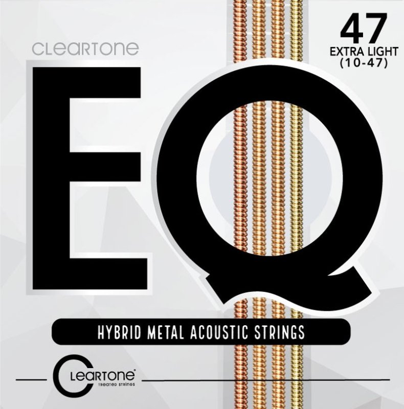 Cleartone EQ Series Hybrid Metal Treated Acoustic Guitar Strings, Extra Light (10-47)