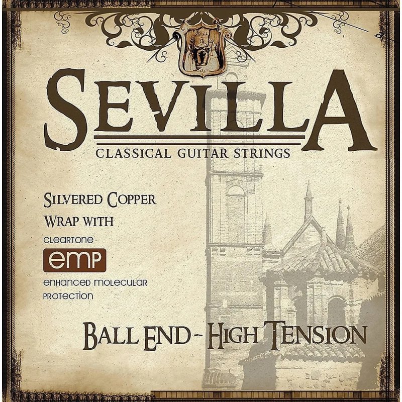 Cleartone Sevilla Series Treated Nylon Classical Guitar Strings, High Tension - Ball End