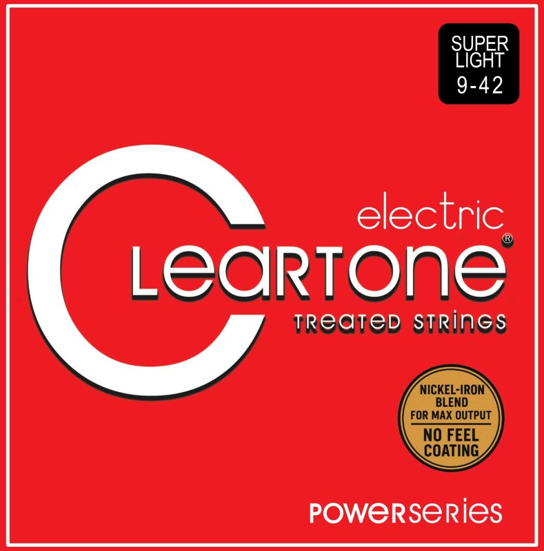 Cleartone Power Series Treated Electric Guitar Strings, Super Light (9-42)
