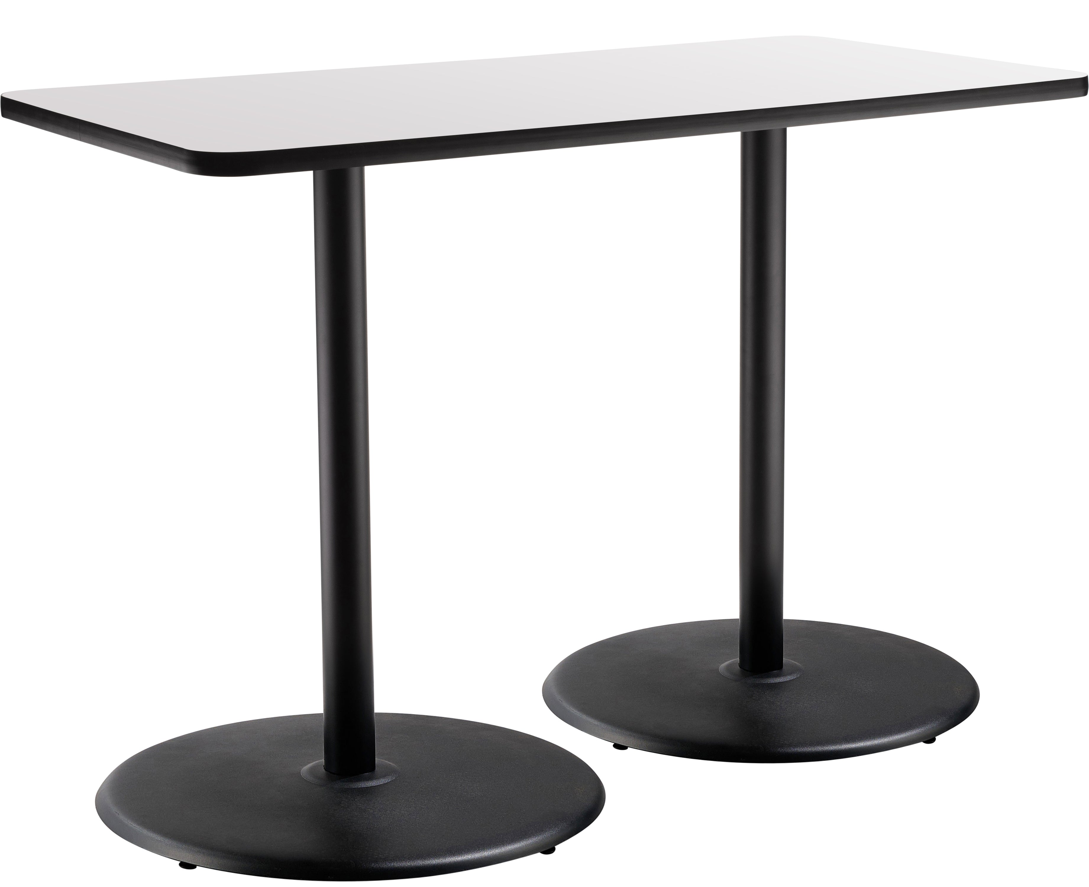 NPS® Café Table, 30" x 72" Rectangle, Round Base, 42" Height, Whiteboard