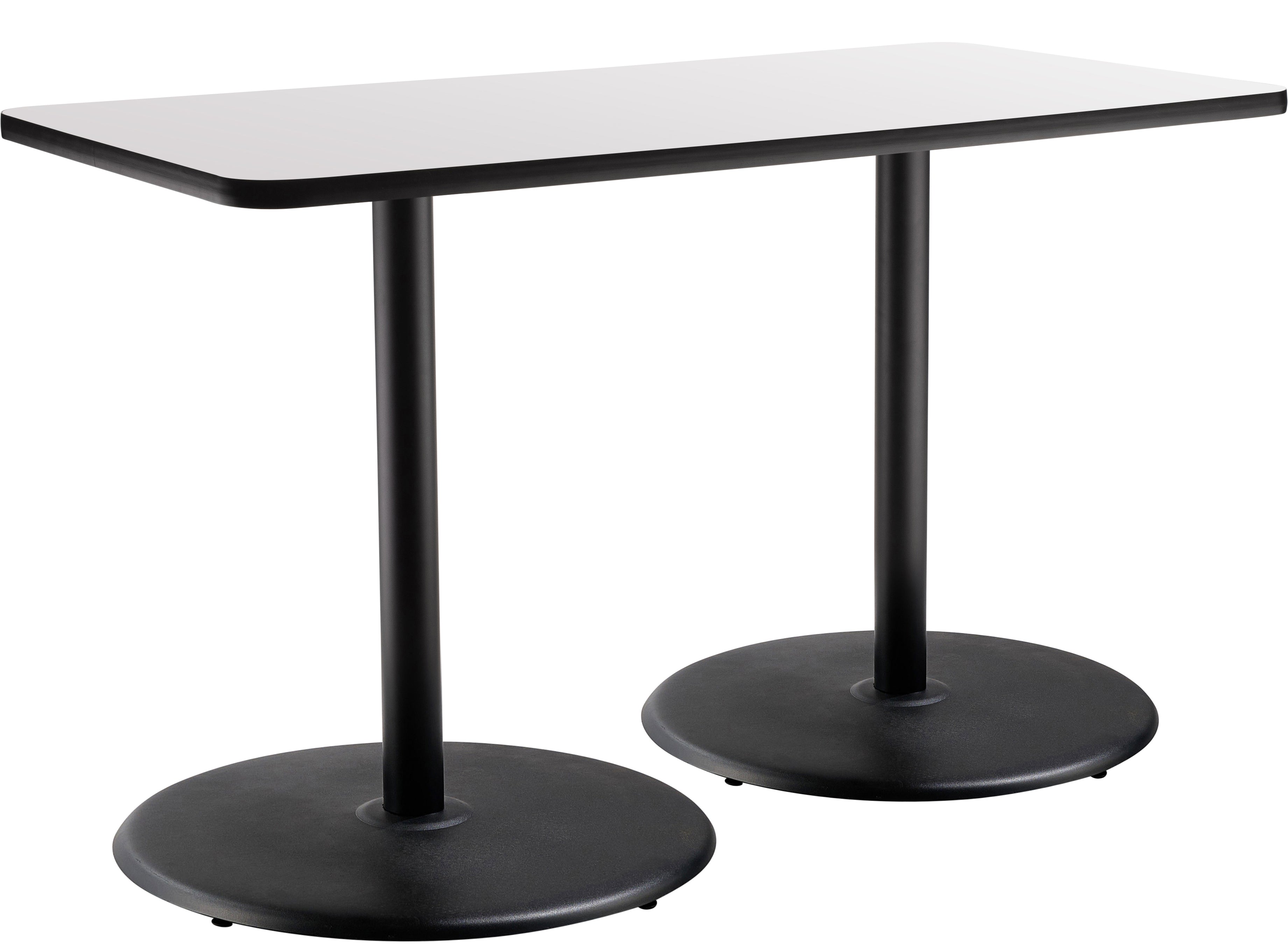NPS® Café Table, 30" x 60" Rectangle, Round Base, 36" Height, Whiteboard
