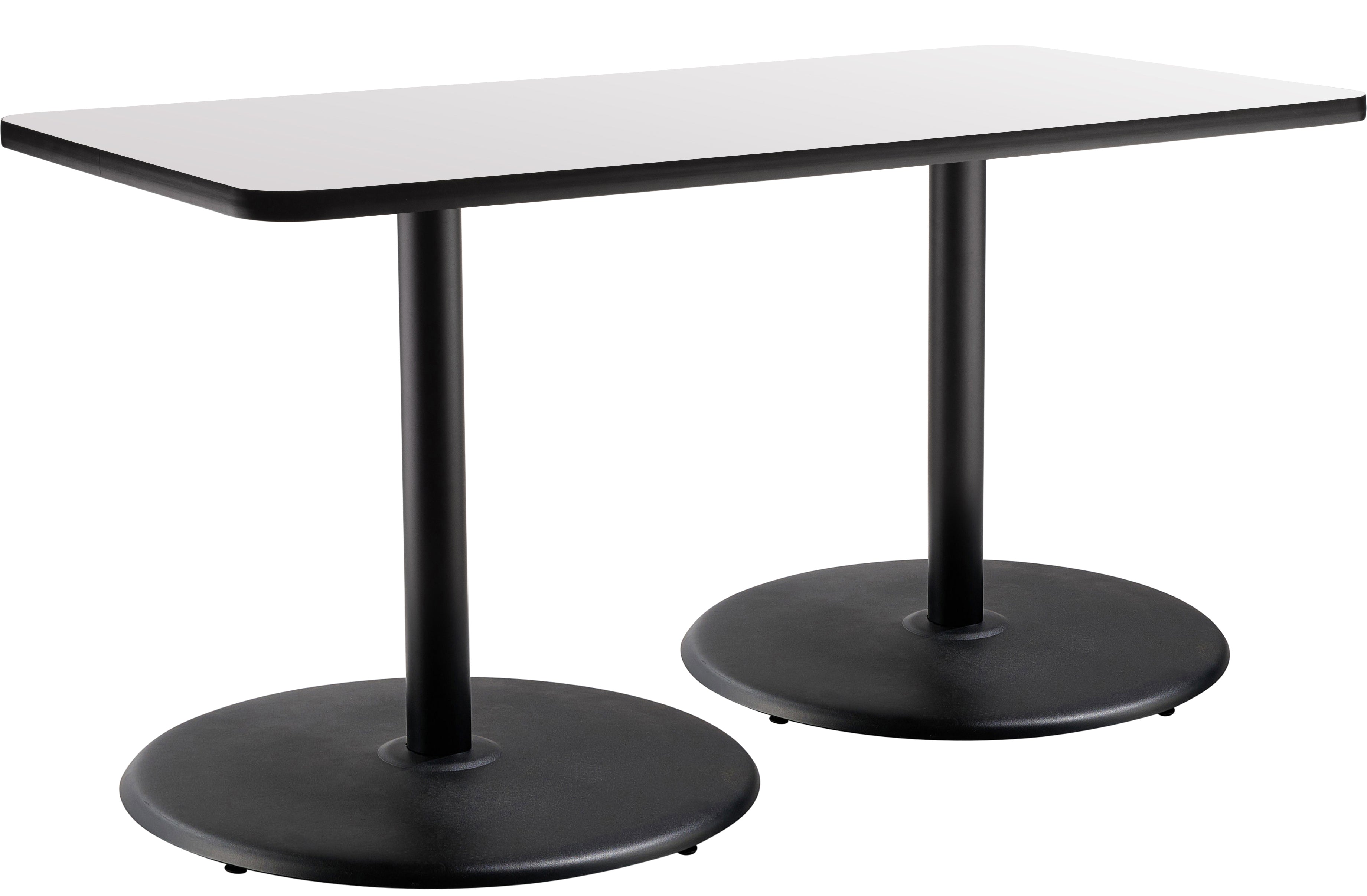 NPS® Café Table, 24" x 30" Rectangle, Round Base, 30" Height, Whiteboard