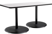 NPS® Café Table, 24" x 54" Rectangle, Round Base, 30" Height, Whiteboard
