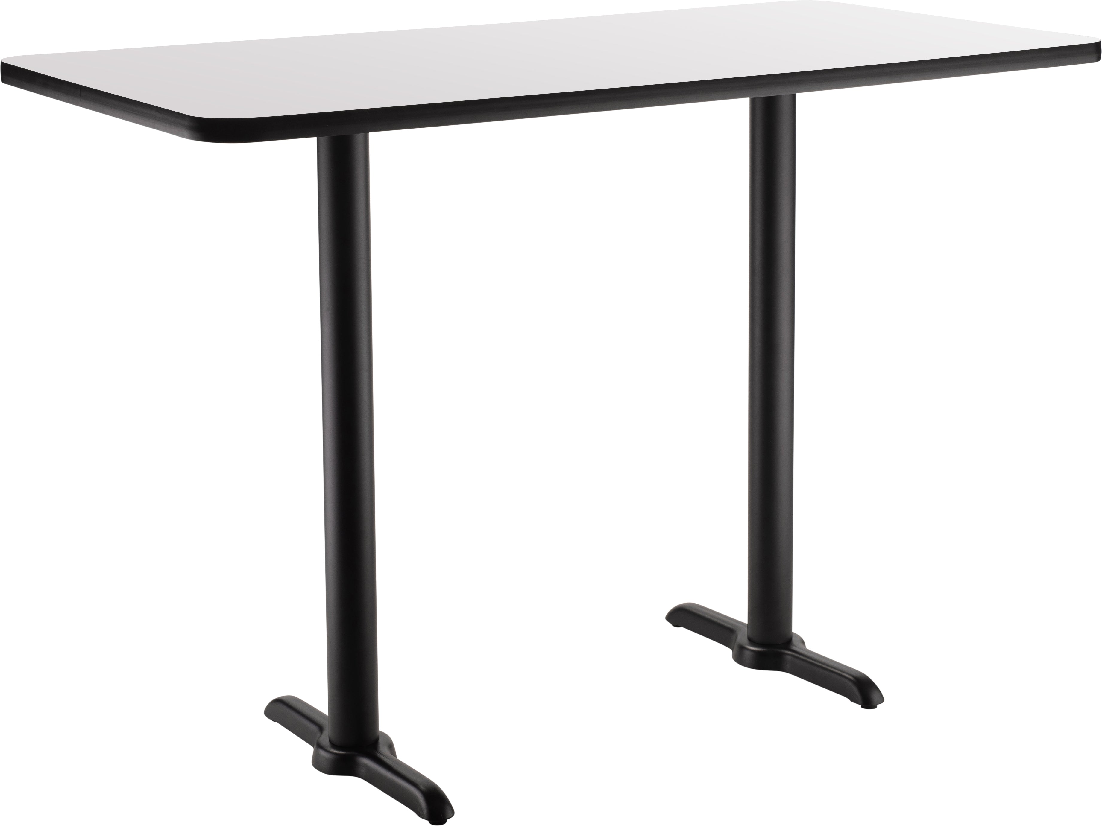NPS® Café Table, 24" x 42" Rectangle, T Base, 42" Height, Whiteboard