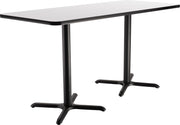 NPS® Café Table, 24" x 42" Rectangle, X Base, 36" Height, Whiteboard