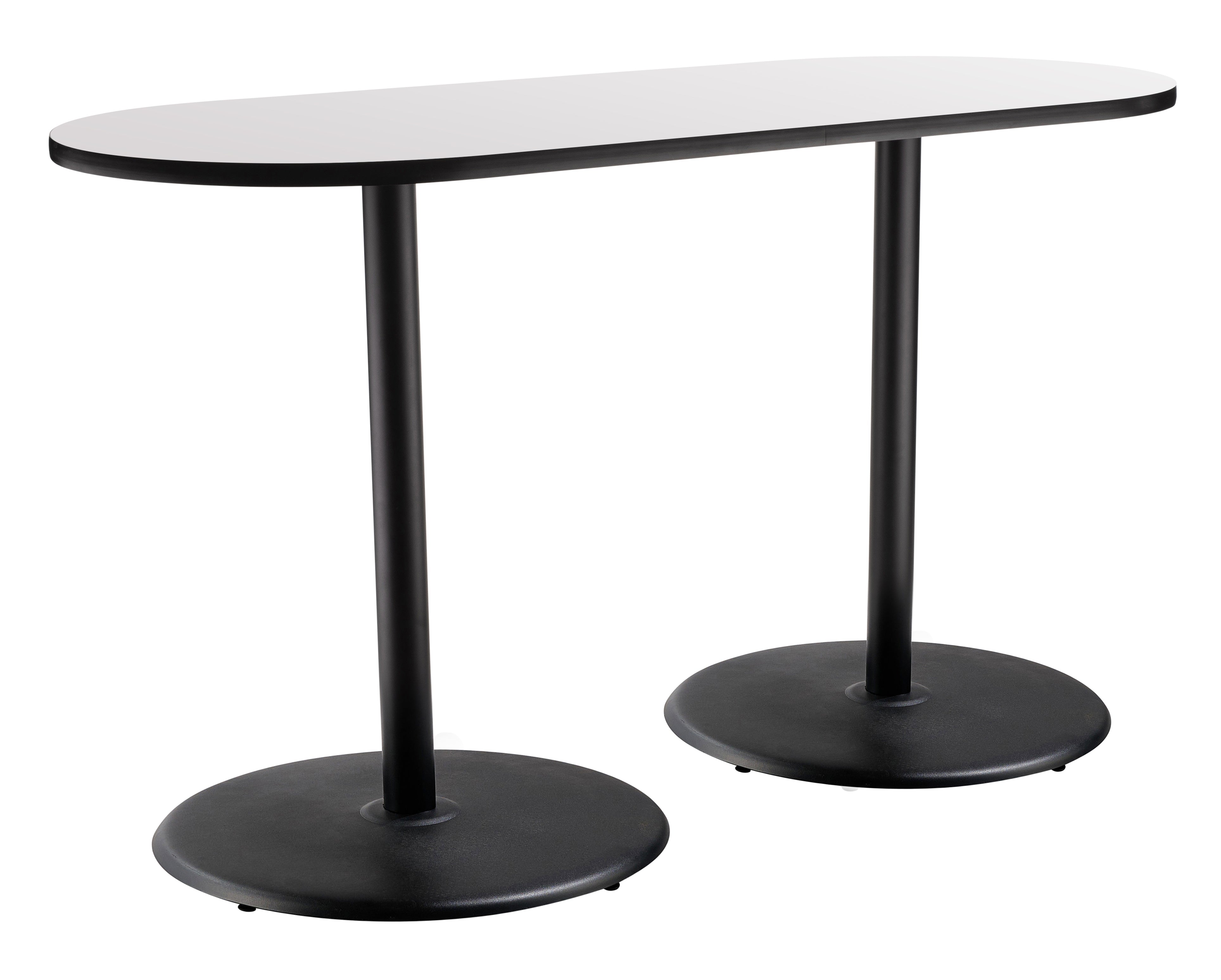 NPS® Café Table, 30" x 60" Racetrack, Round Base, 42" Height, Whiteboard