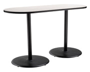 NPS® Café Table, 24" x 54" Racetrack, Round Base, 42" Height, Whiteboard
