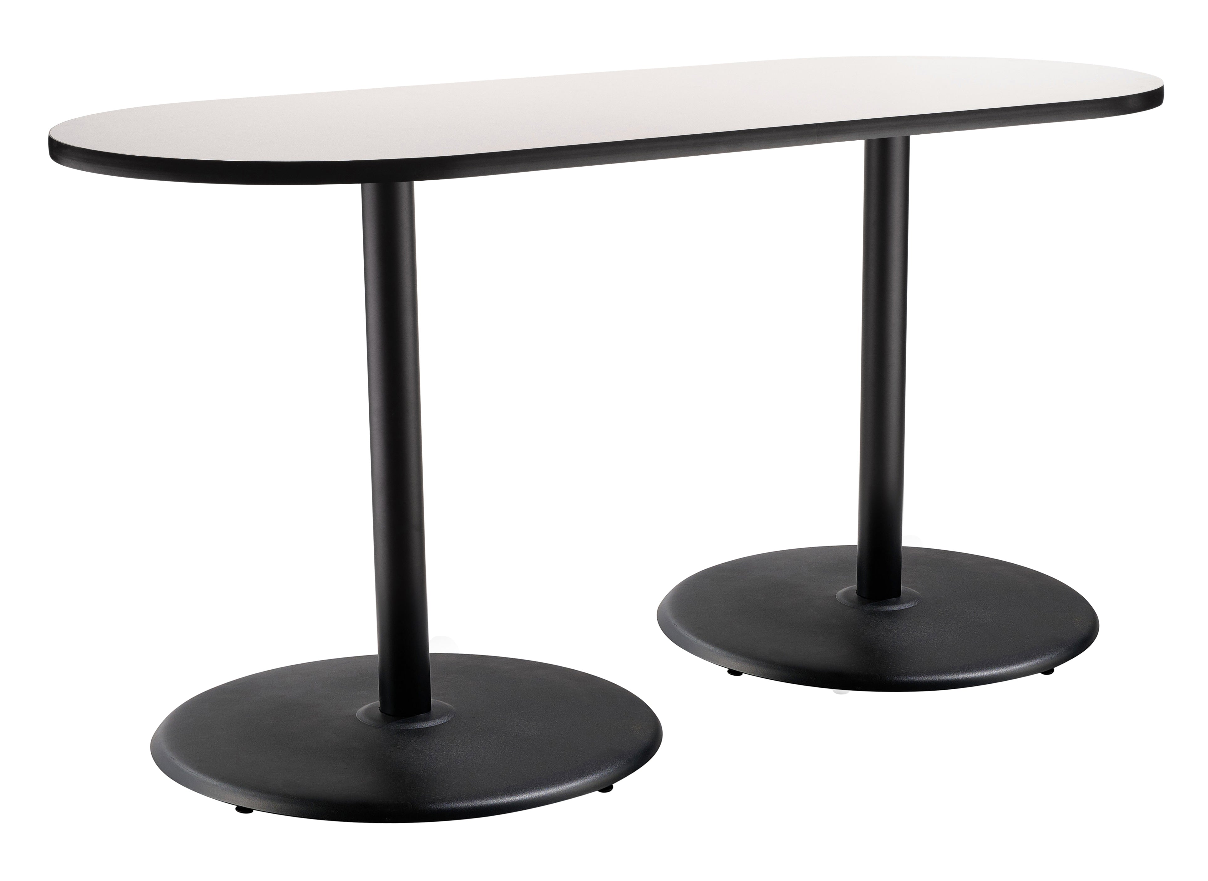 NPS® Café Table, 30" x 96" Racetrack, Round Base, 36" Height, Whiteboard
