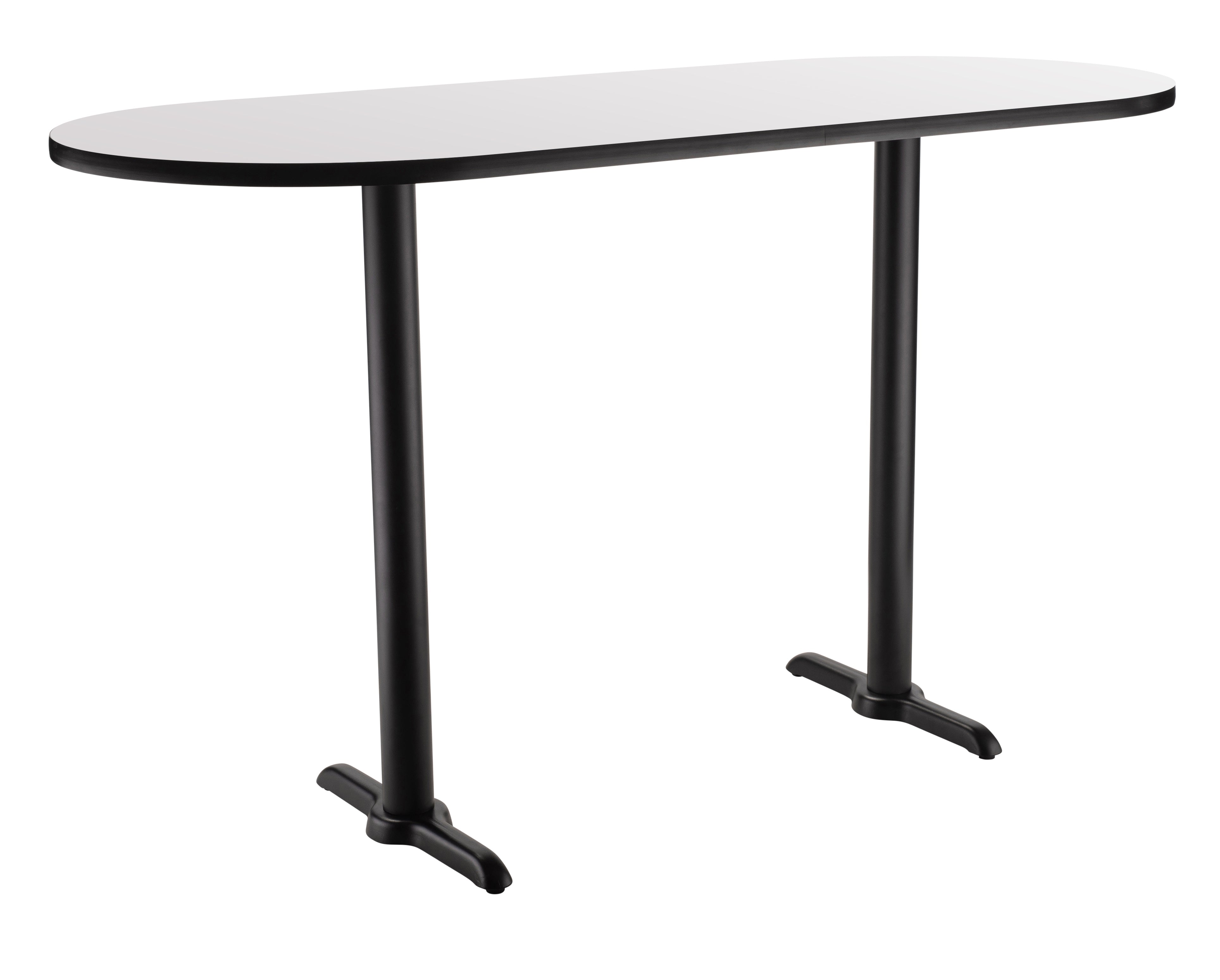 NPS® Café Table, 30" x 60" Racetrack, T Base, 42" Height, Whiteboard