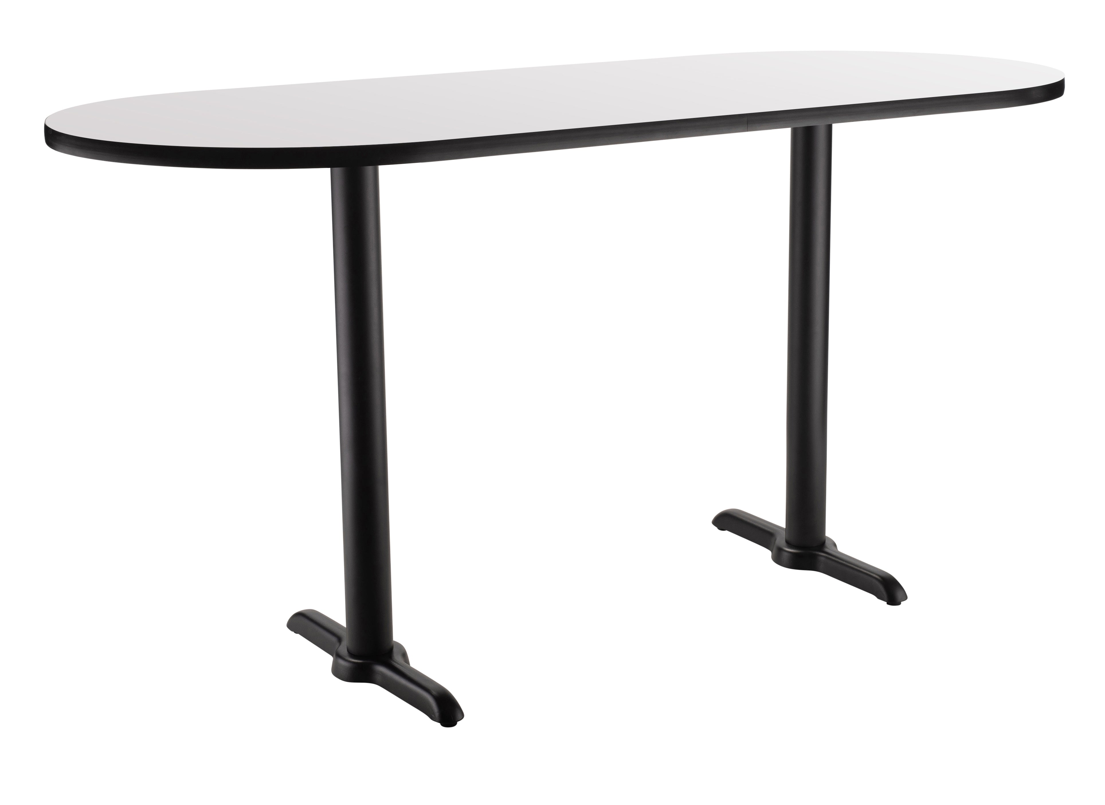 NPS® Café Table, 24" x 48" Racetrack, T Base, 36" Height, Whiteboard