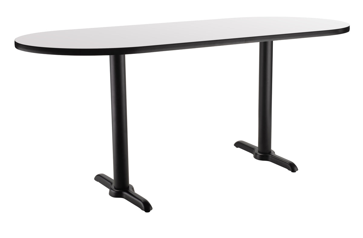NPS® Café Table, 30" x 54" Racetrack, T Base, 30" Height, Whiteboard