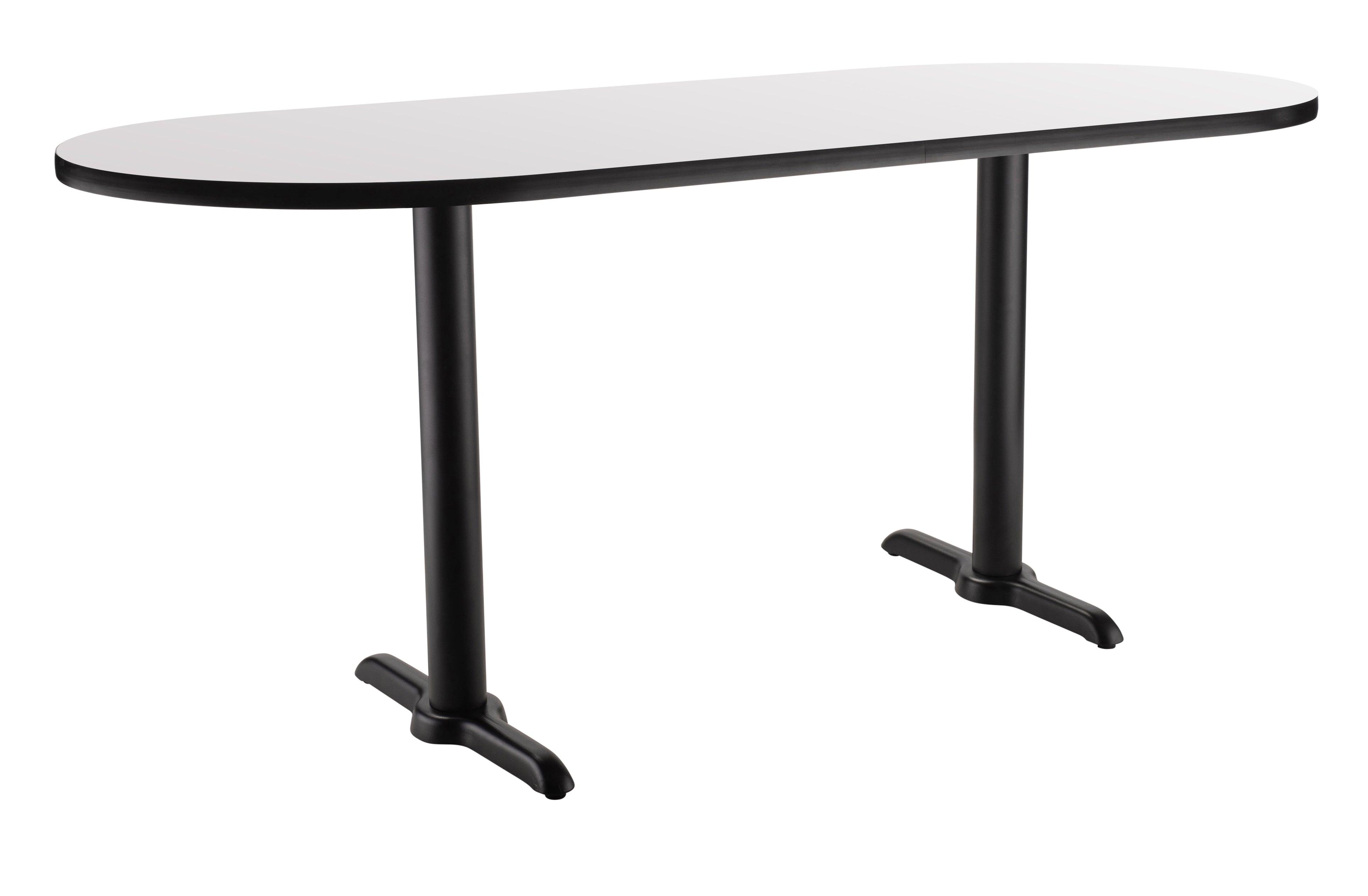 NPS® Café Table, 30" x 72" Racetrack, T Base, 30" Height, Whiteboard