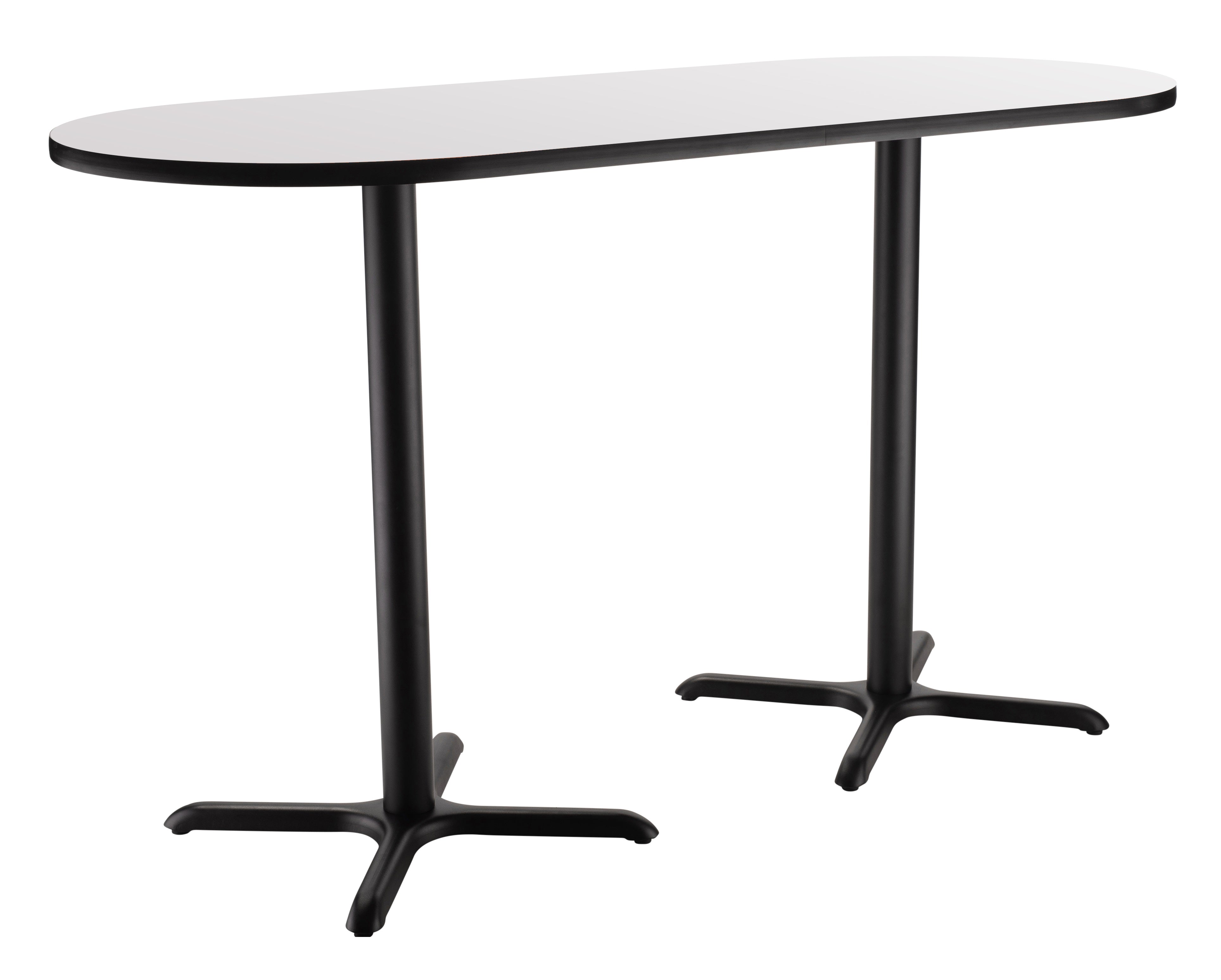 NPS® Café Table, 30" x 54" Racetrack, X Base, 42" Height, Whiteboard