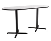NPS® Café Table, 24" x 30" Racetrack, X Base, 36" Height, Whiteboard