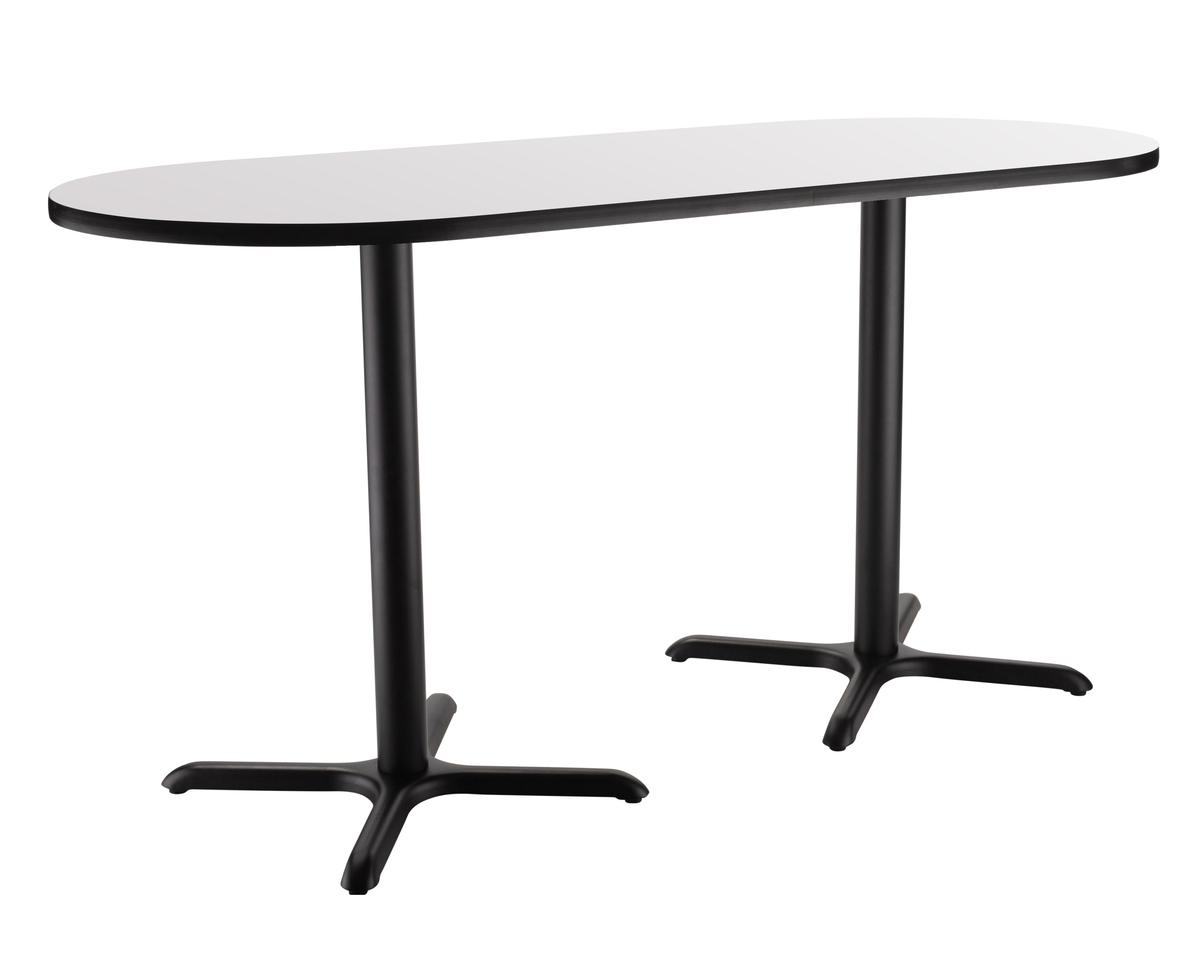 NPS® Café Table, 24" x 54" Racetrack, X Base, 36" Height, Whiteboard