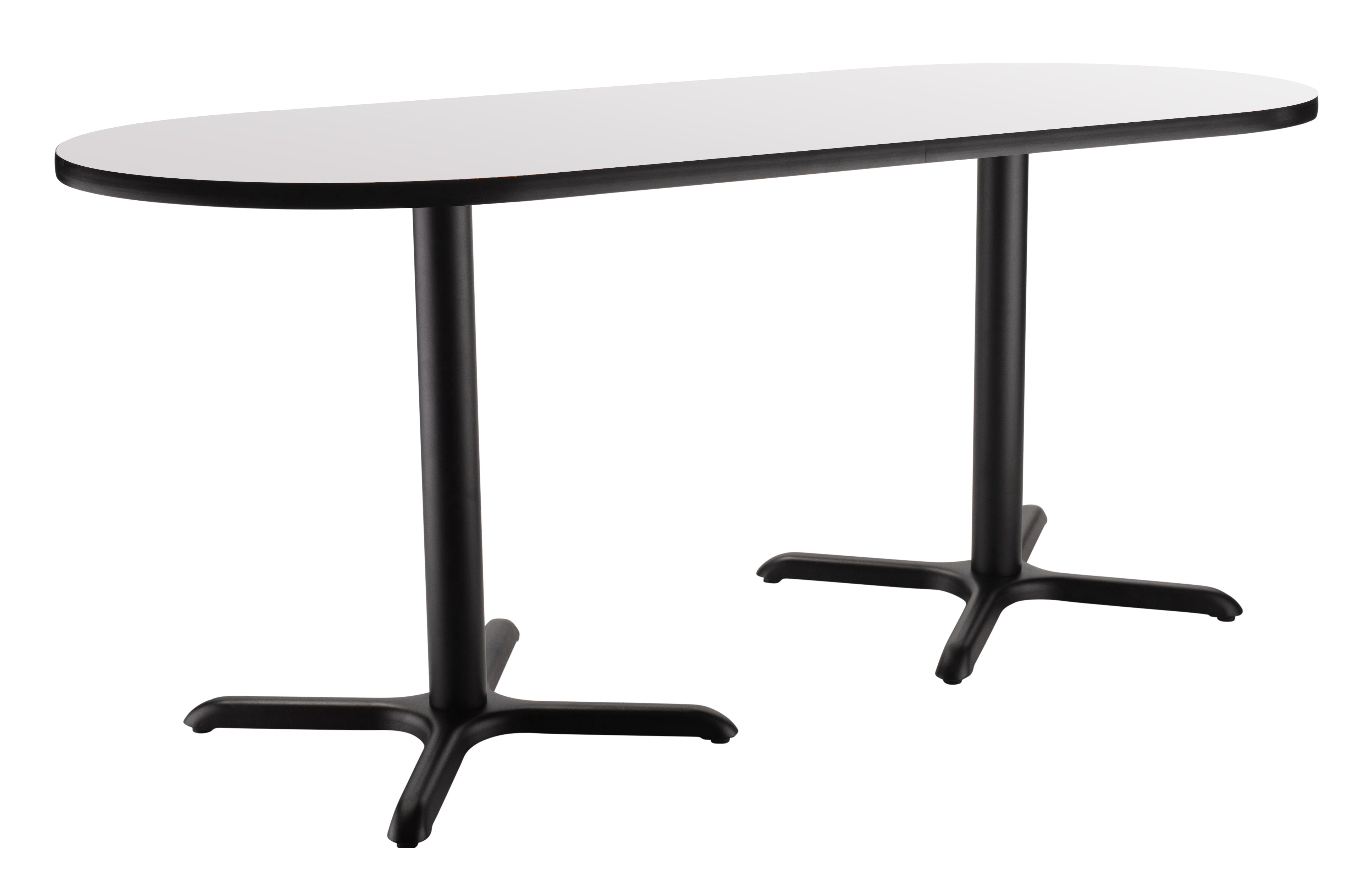 NPS® Café Table, 24" x 30" Racetrack, X Base, 30" Height, Whiteboard