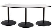 NPS® Café Table, 60° Curve, 24" x 91.25", Round Base, 36" Height, Whiteboard