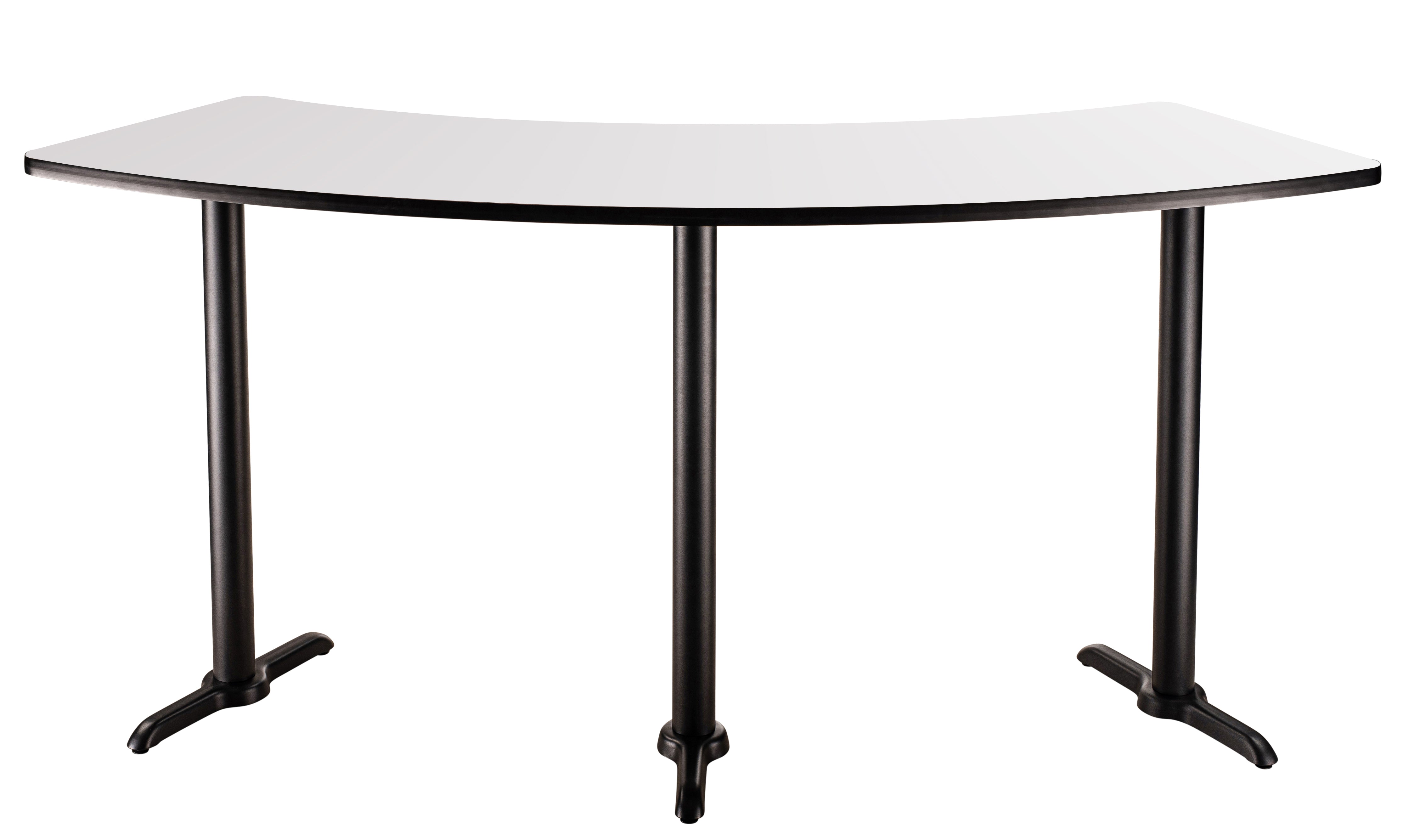 NPS® Café Table, 60° Curve, 24" x 91.25", T Base, 42" Height, Whiteboard