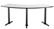 NPS® Café Table, 60° Curve, 24" x 91.25", T Base, 36" Height, Whiteboard
