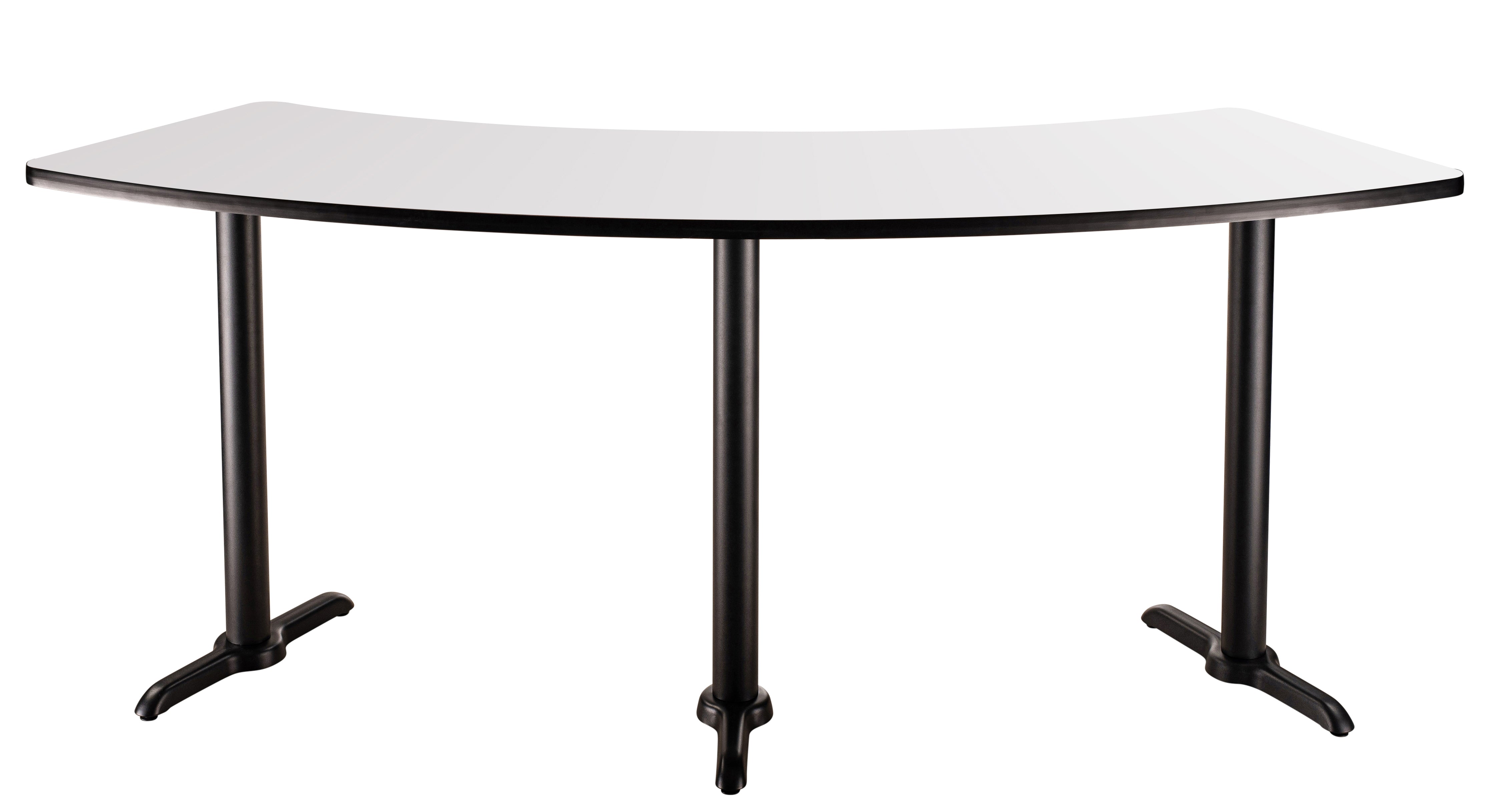 NPS® Café Table, 60° Curve, 24" x 91.25", T Base, 36" Height, Whiteboard