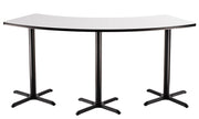 NPS® Café Table, 60° Curve, 24" x 91.25", X Base, 42" Height, Whiteboard