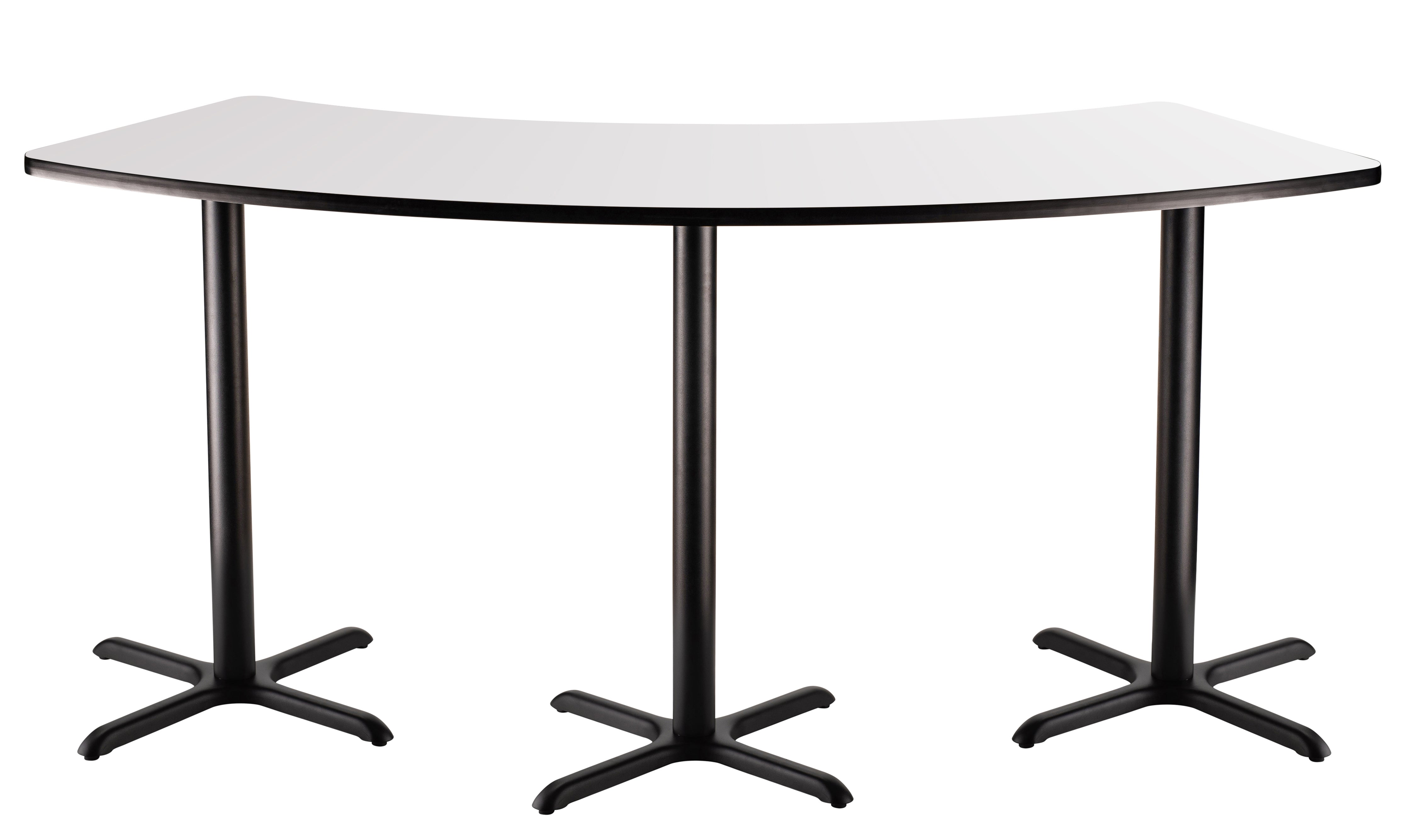 NPS® Café Table, 60° Curve, 24" x 91.25", X Base, 42" Height, Whiteboard