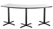 NPS® Café Table, 60° Curve, 24" x 91.25", X Base, 36" Height, Whiteboard