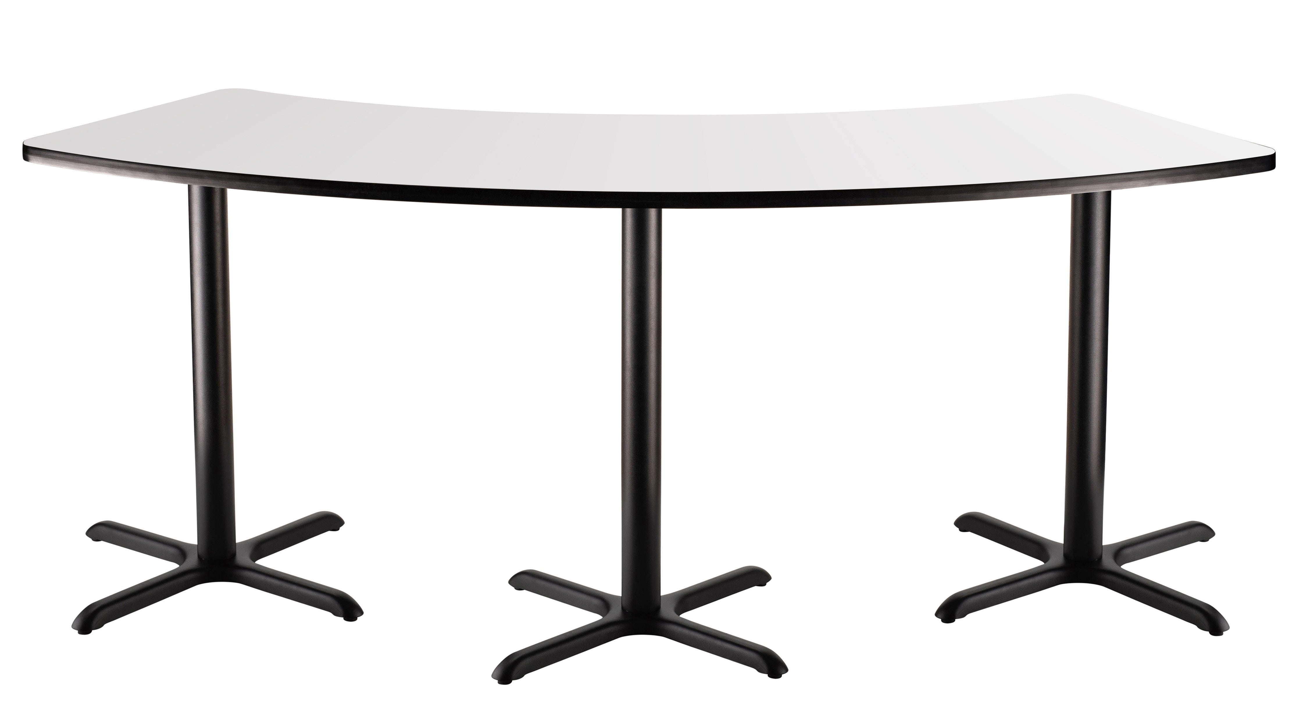 NPS® Café Table, 60° Curve, 24" x 91.25", X Base, 36" Height, Whiteboard