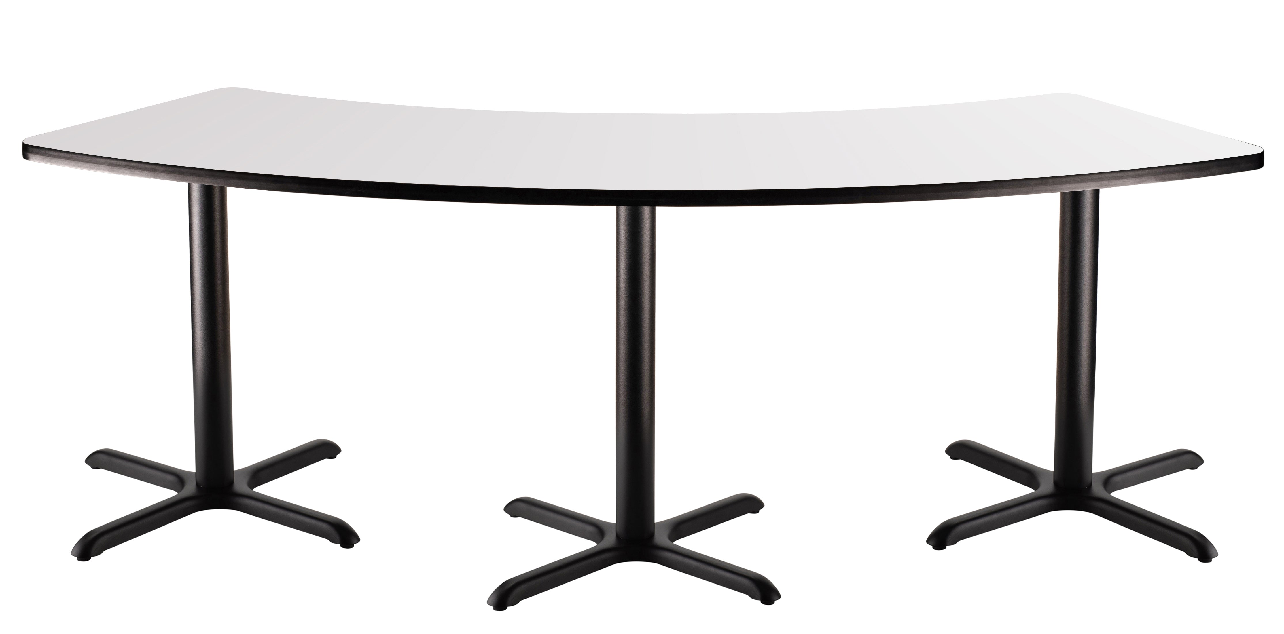 NPS® Café Table, 60° Curve, 24" x 91.25", X Base, 30" Height, Whiteboard