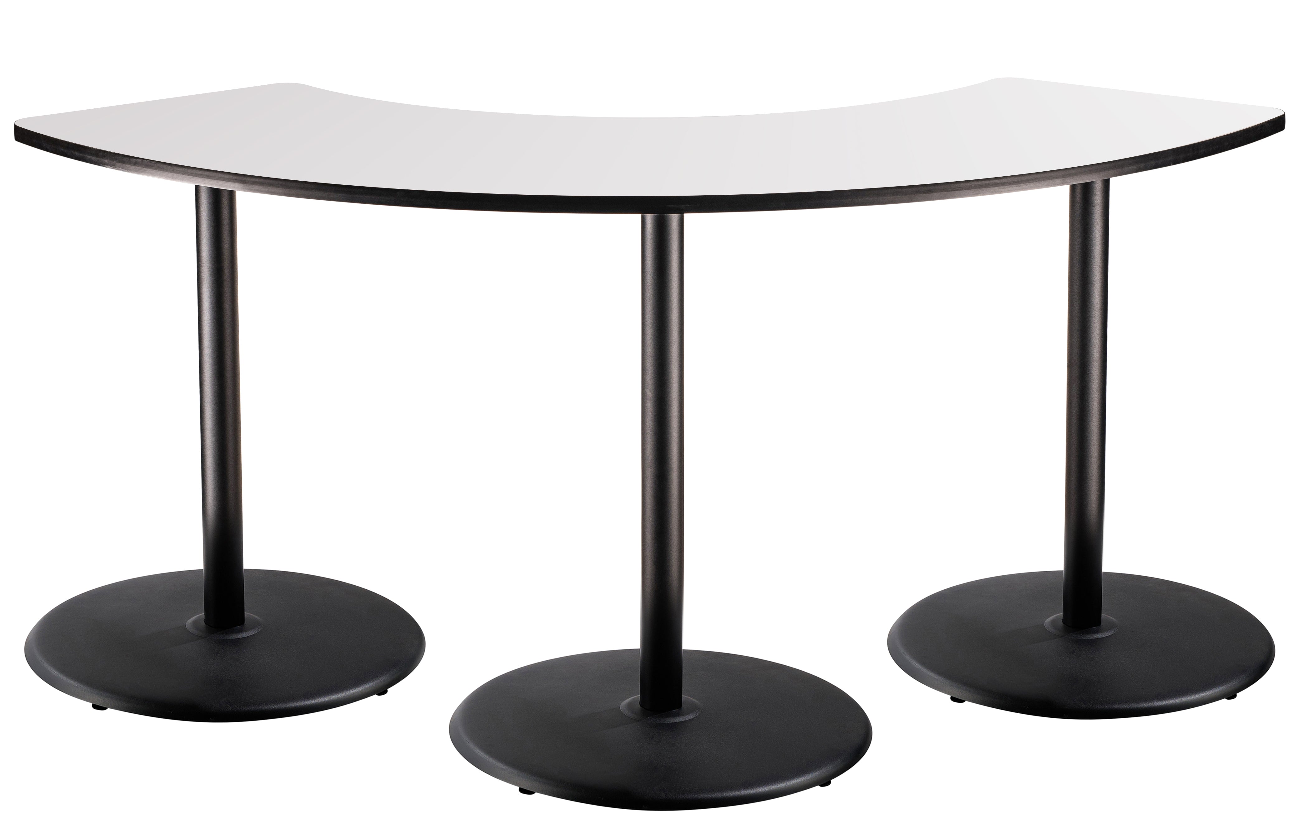 NPS® Café Table, 108° Curve, 24" x 92.75", Round Base, 42" Height, Whiteboard
