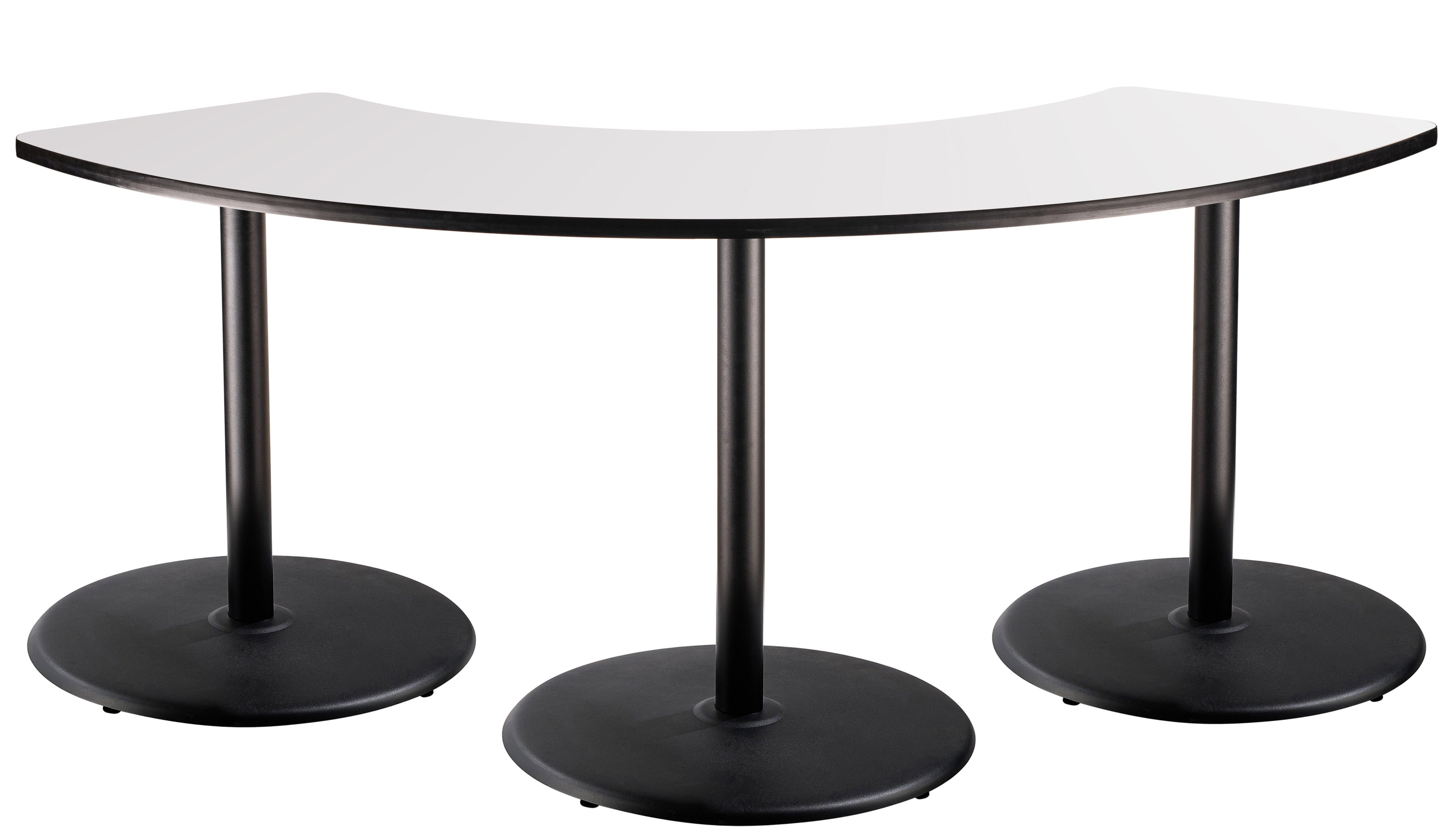 NPS® Café Table, 108° Curve, 24" x 92.75", Round Base, 36" Height, Whiteboard