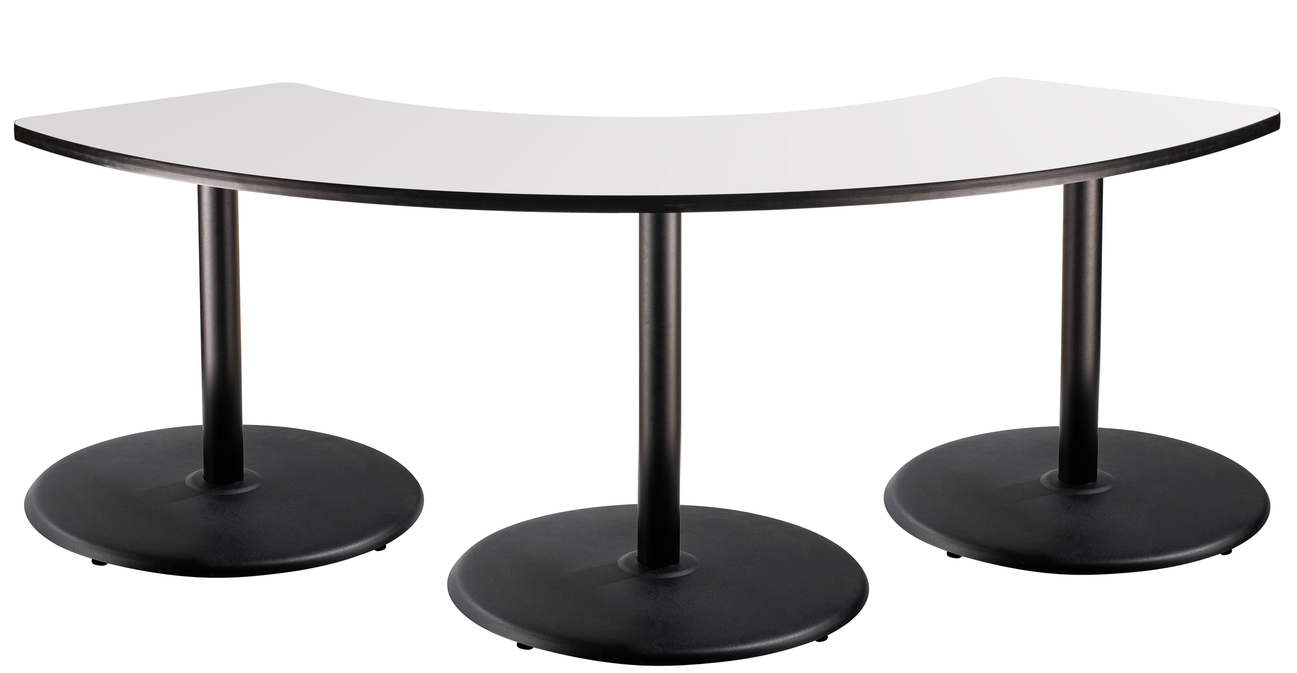 NPS® Café Table, 108° Curve, 24" x 92.75", Round Base, 30" Height, Whiteboard