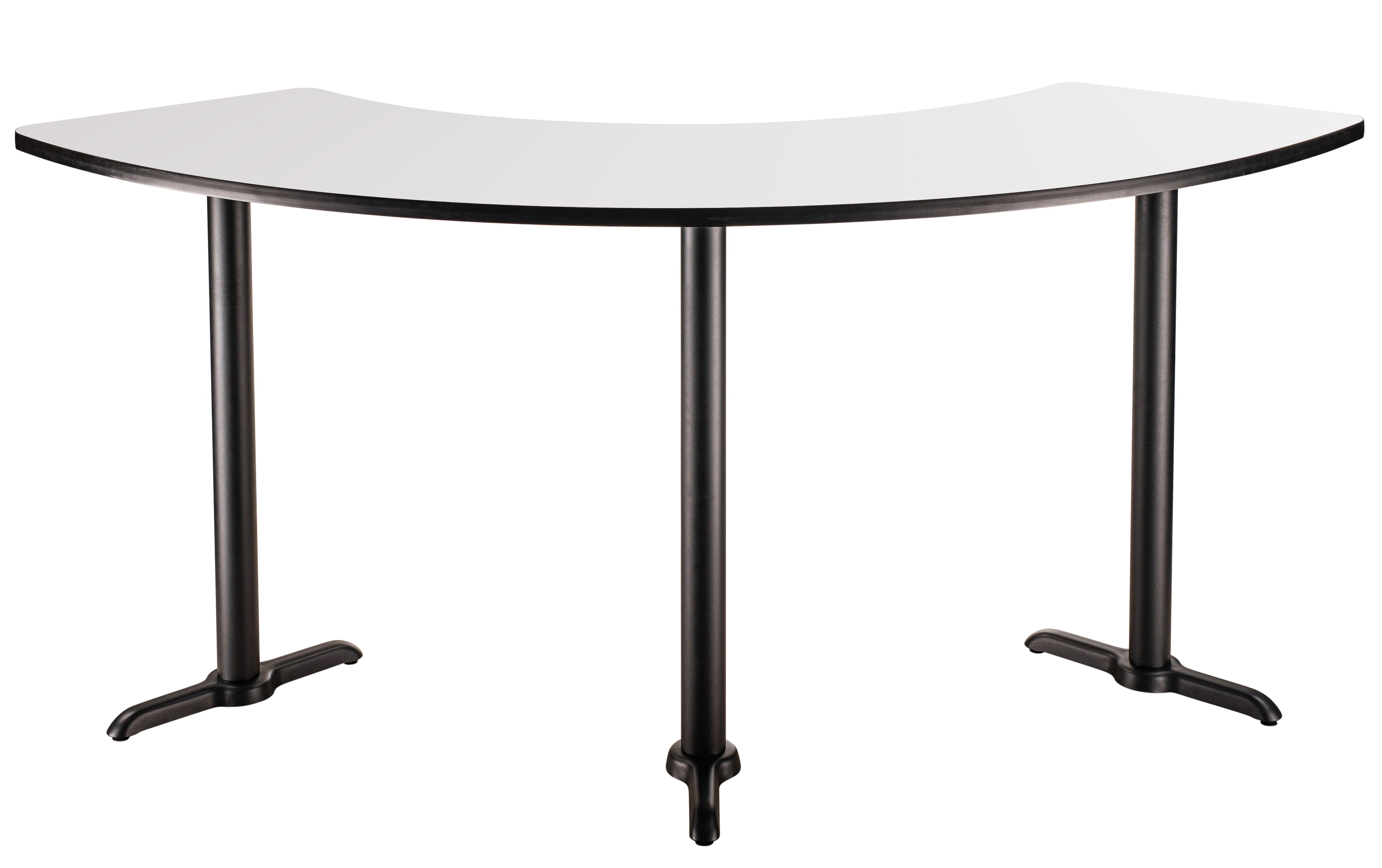NPS® Café Table, 108° Curve, 24" x 92.75", T Base, 42" Height, Whiteboard