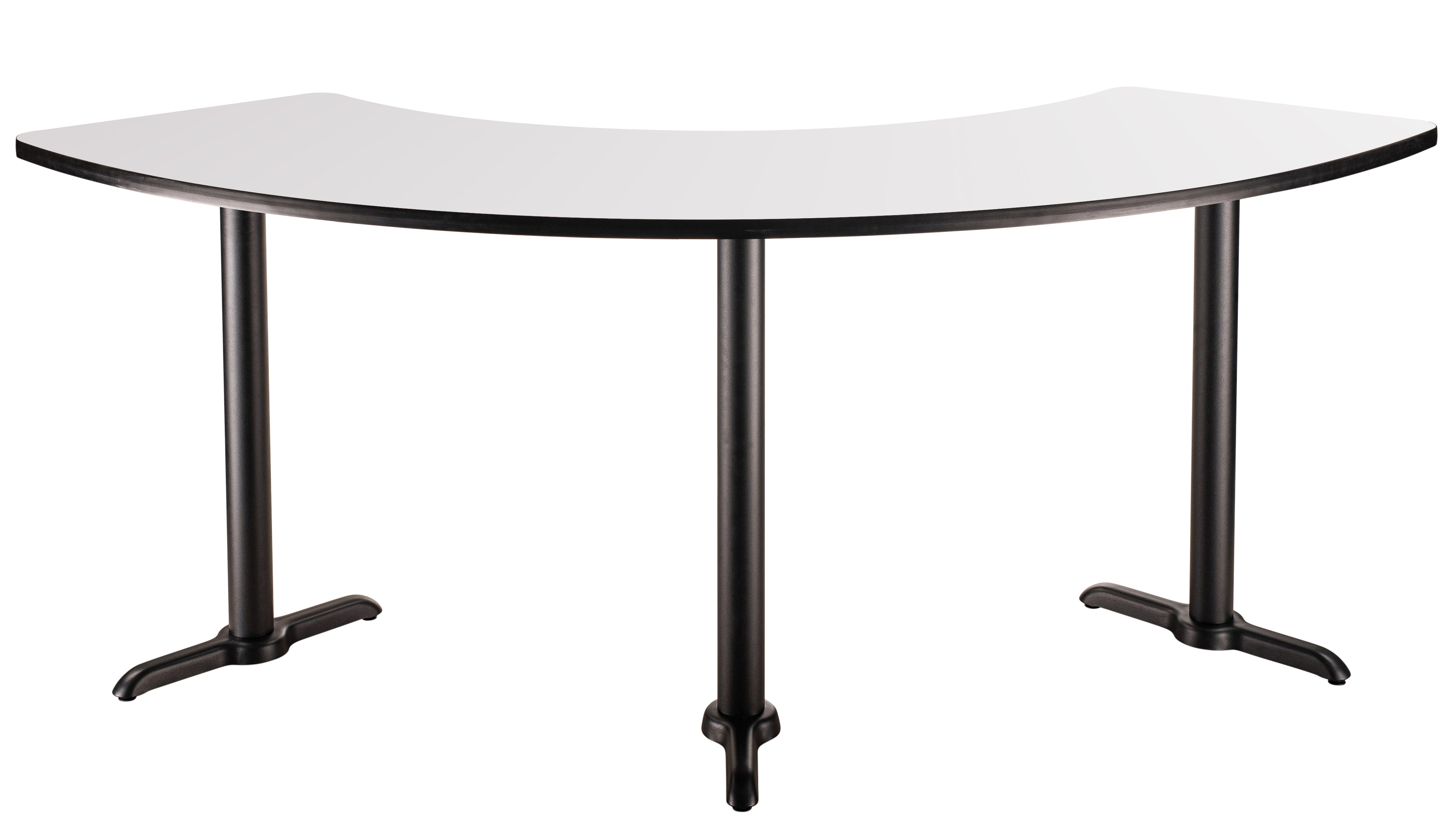 NPS® Café Table, 108° Curve, 24" x 92.75", T Base, 36" Height, Whiteboard
