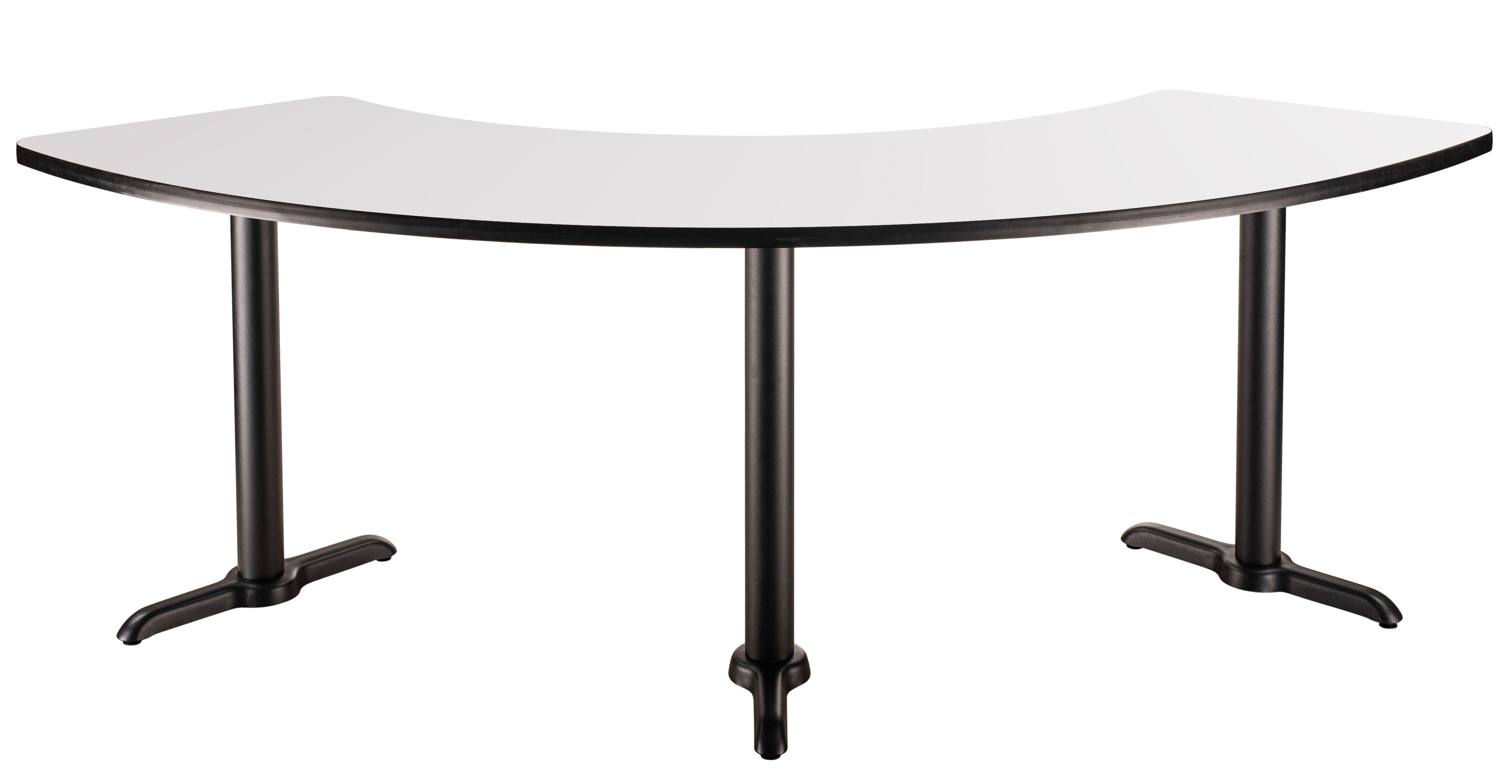 NPS® Café Table, 108° Curve, 24" x 92.75", T Base, 30" Height, Whiteboard