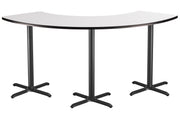 NPS® Café Table, 108° Curve, 24" x 92.75", X Base, 42" Height, Whiteboard