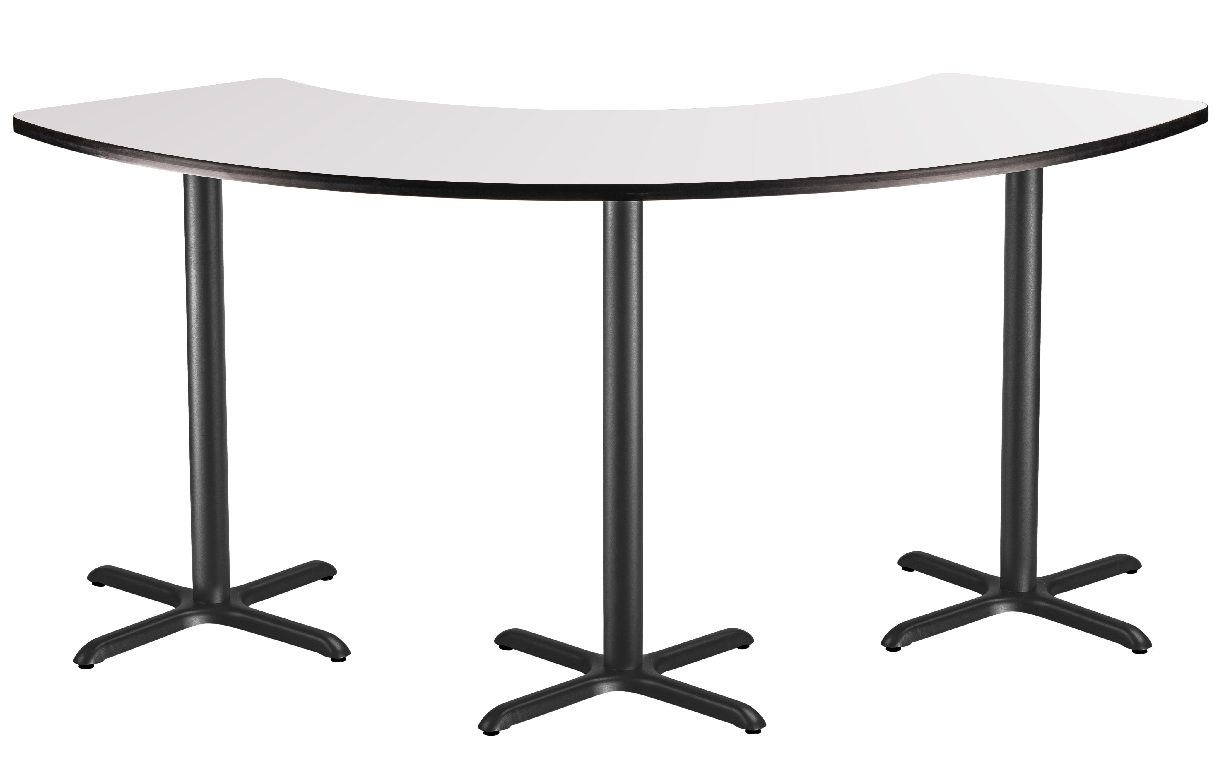 NPS® Café Table, 108° Curve, 24" x 92.75", X Base, 42" Height, Whiteboard