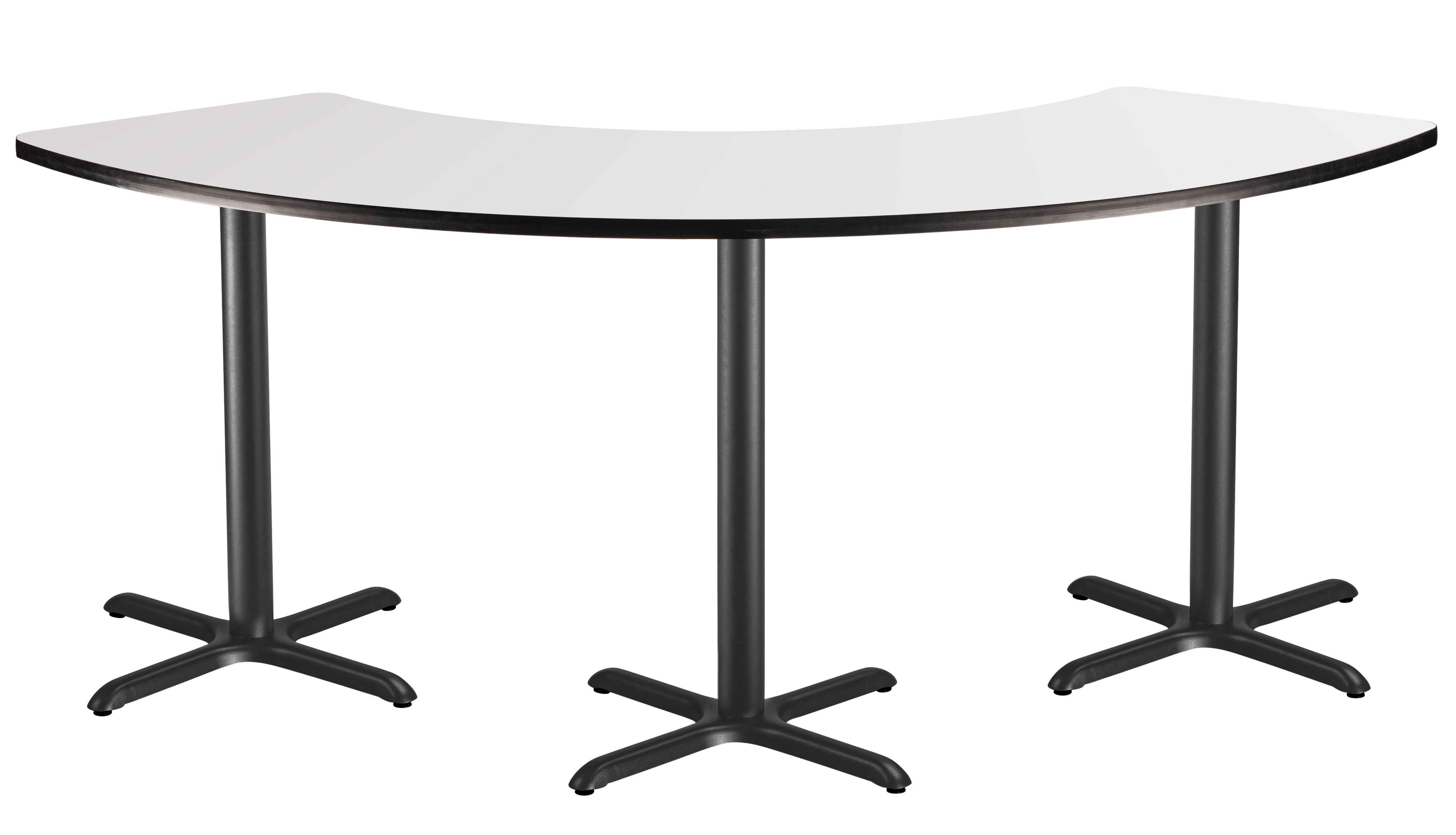 NPS® Café Table, 108° Curve, 24" x 92.75", X Base, 36" Height, Whiteboard