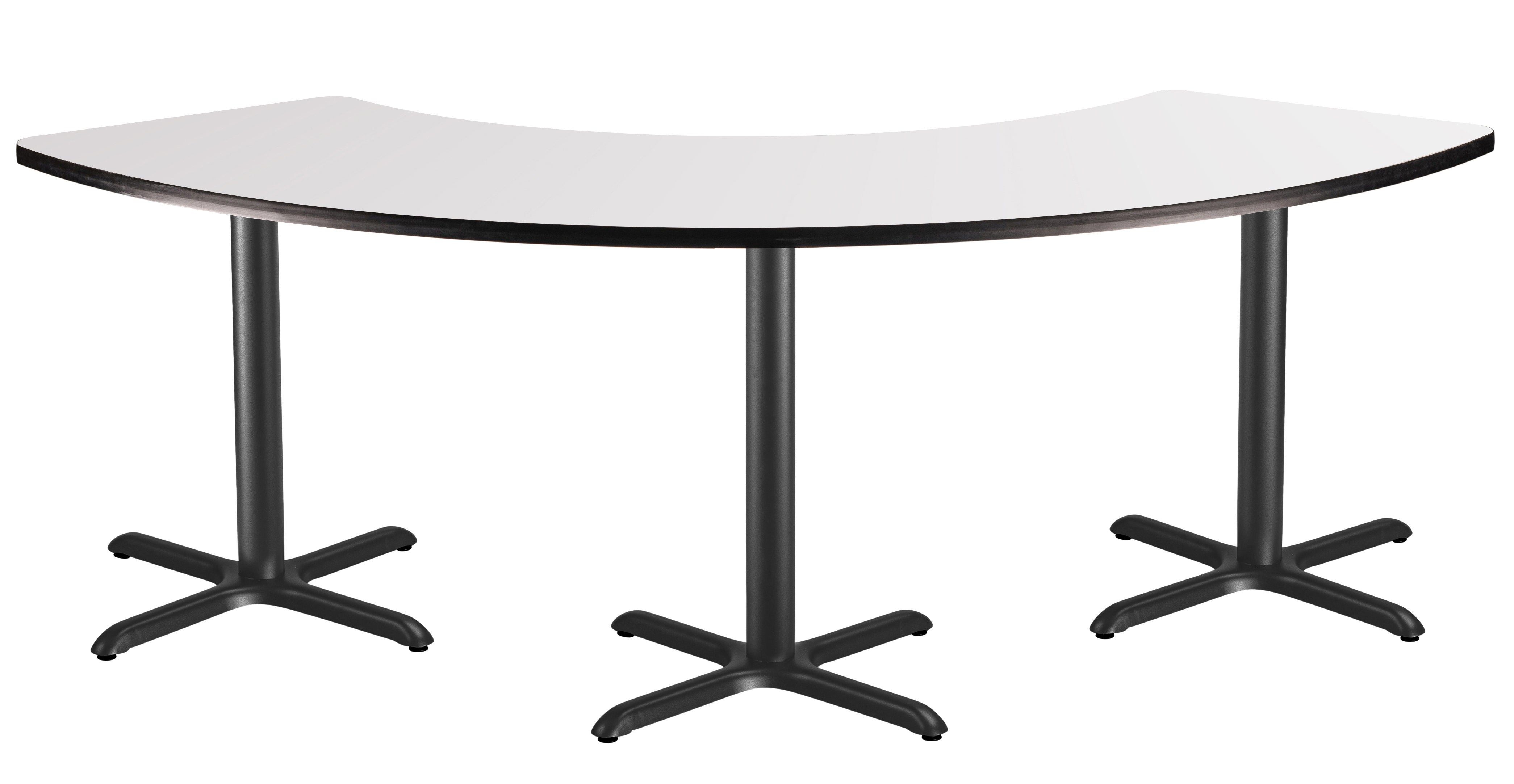 NPS® Café Table, 108° Curve, 24" x 92.75", X Base, 30" Height, Whiteboard