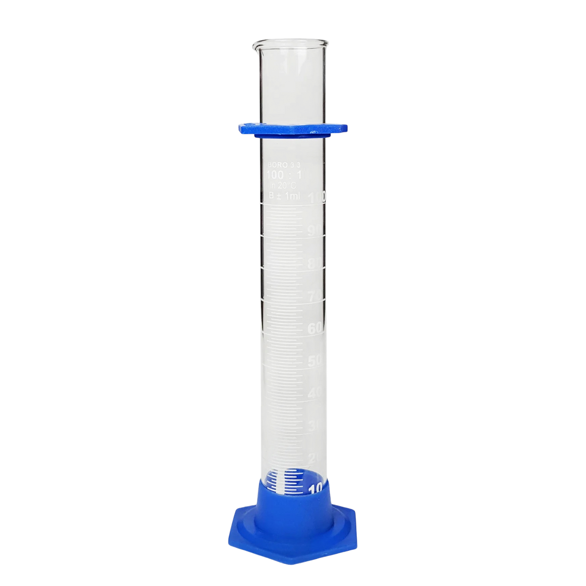 Cylinder, Borosilicate Glass with Bumper Guard, 100ml, Pack of 10