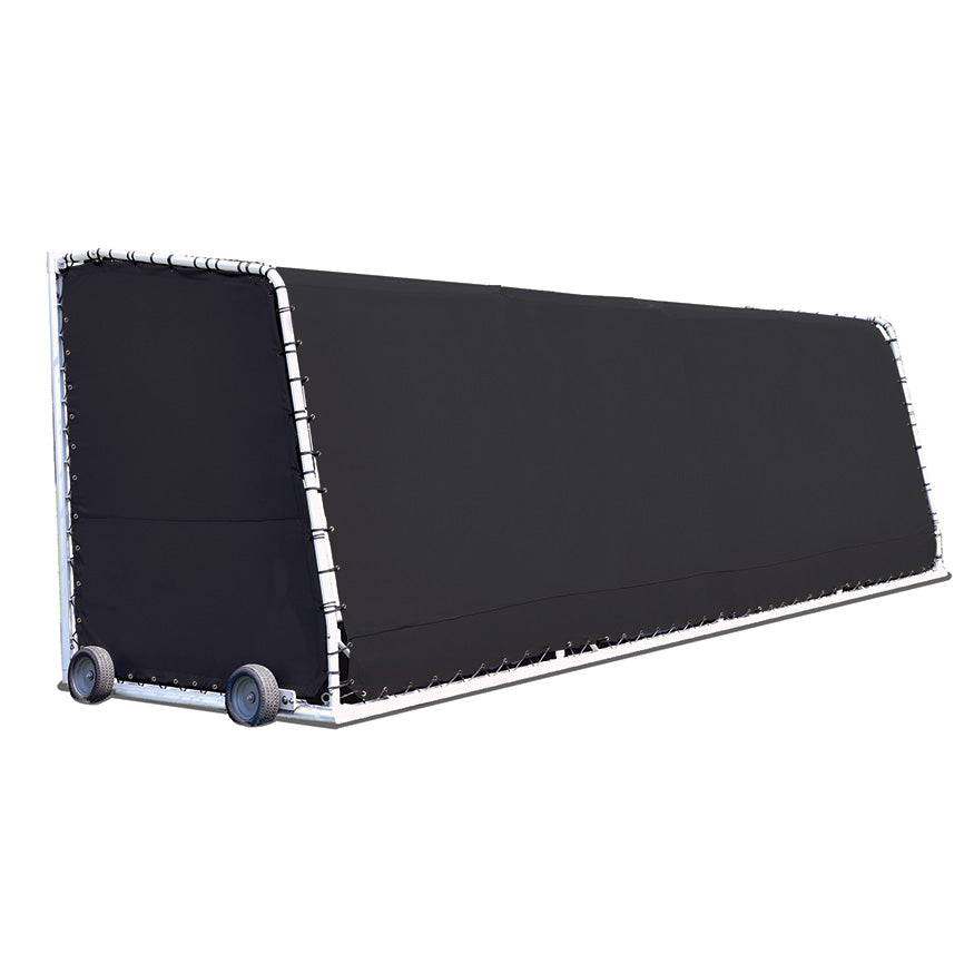 Club Team Shelter - Portable - Aluminum Frame with Weather Resistant Covering - 10 Seat (Black)