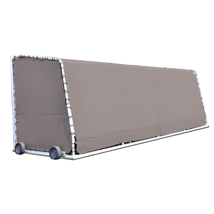Club Team Shelter - Portable - Aluminum Frame with Weather Resistant Covering - 10 Seat (Grey)